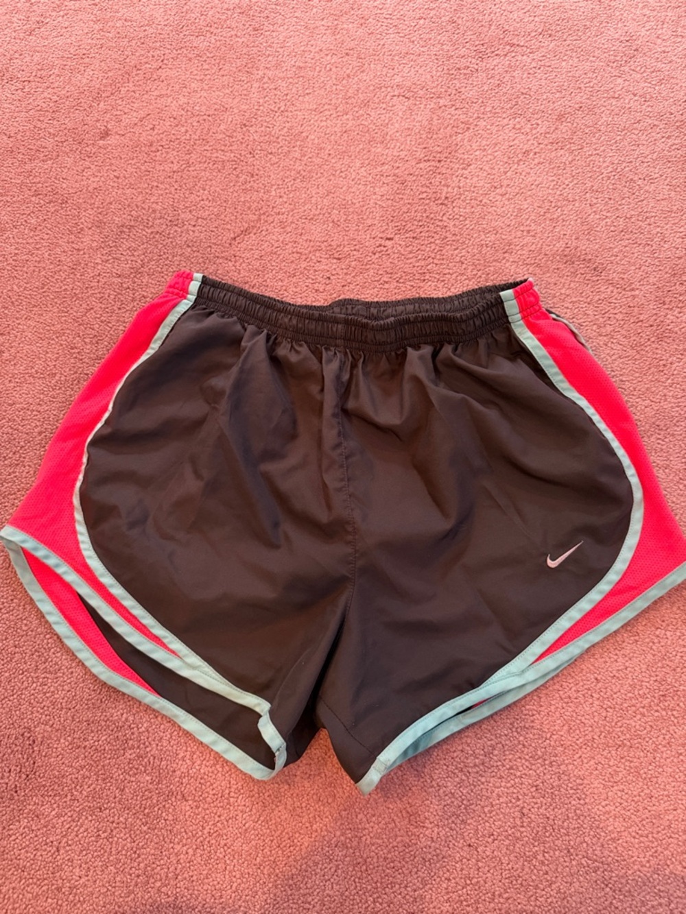 Nike Dri-Fit Athletic Shorts- Gray with aqua and pink detail